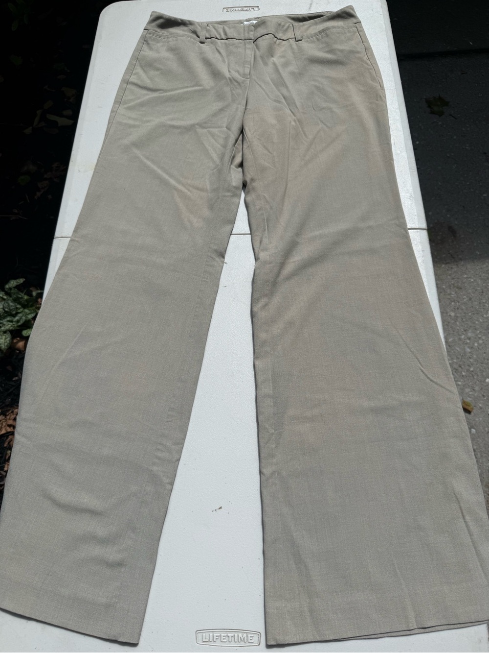 New York & Company Women's Beige Wide-Leg Pants